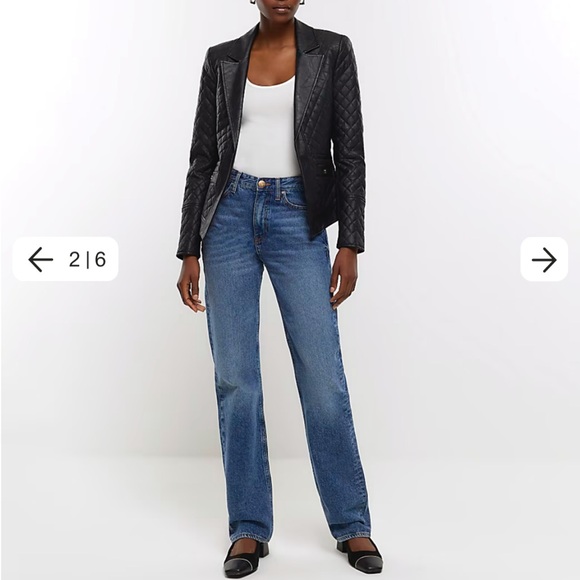 NWT Black Faux Leather Quilted Jacket - Picture 8 of 9